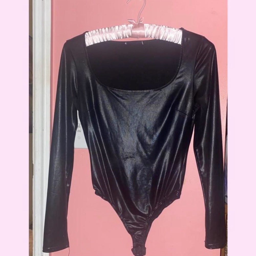 Used leather long sleeve bodysuit